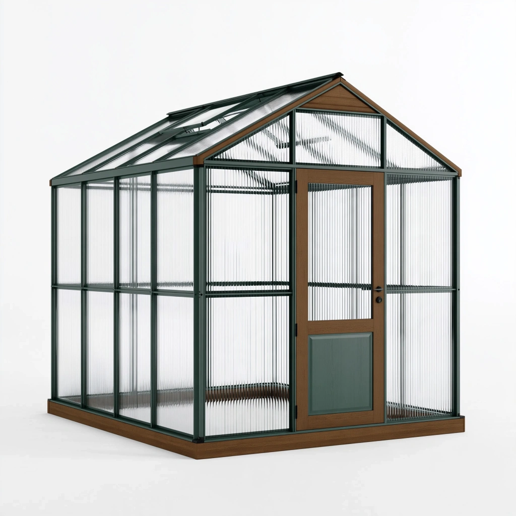 Gewächshaus 190 x 130 x 200 cm Aluminium und transparente Kunststoffplatten für Garten mit Lüftungsdach